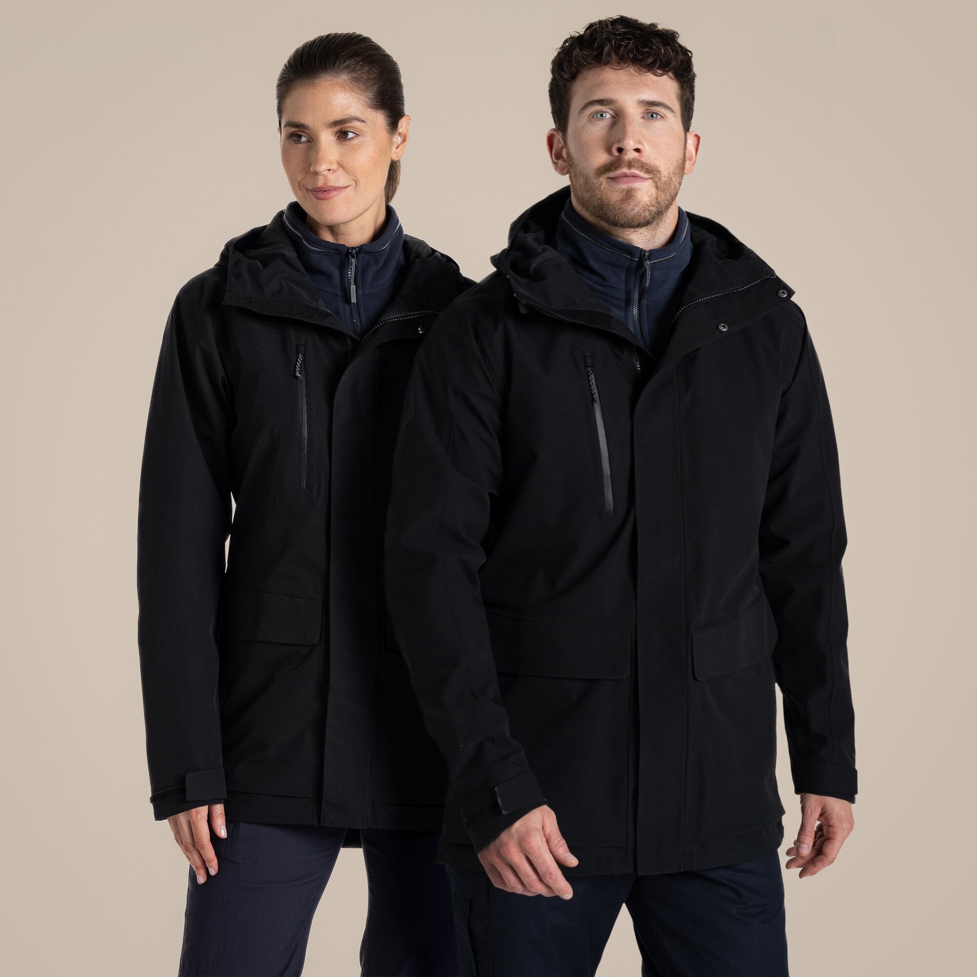 Craghoppers Unisex Expert Kiwi Pro Stretch Long Jacket Black