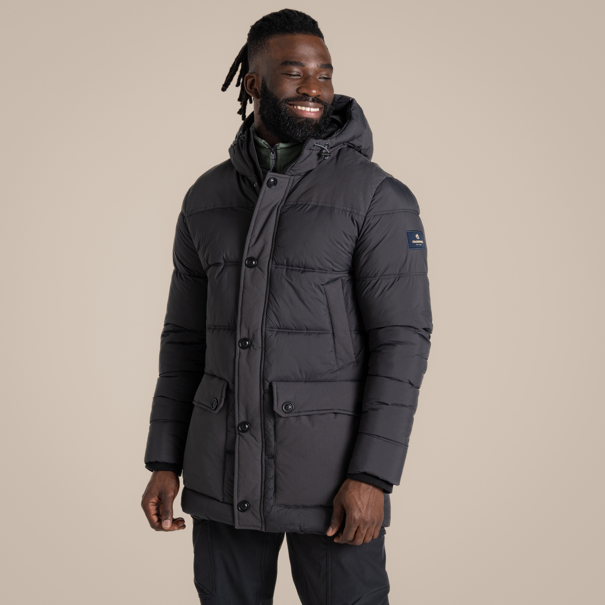 Craghoppers Men's Flynn Insulating Hooded Jacket Dark Iron
