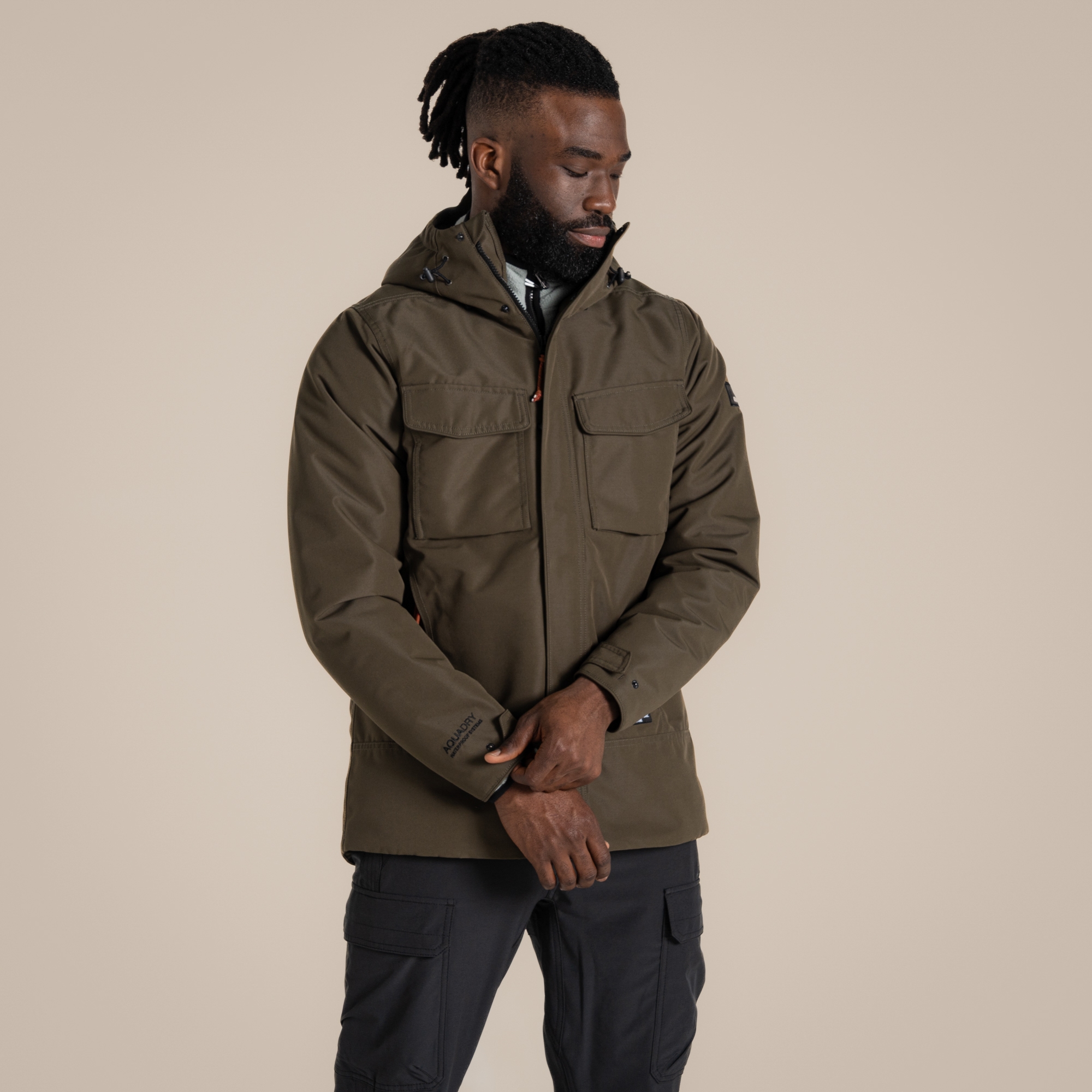 Craghoppers Men's CO2 Renu Arche Waterproof Jacket Woodland Green