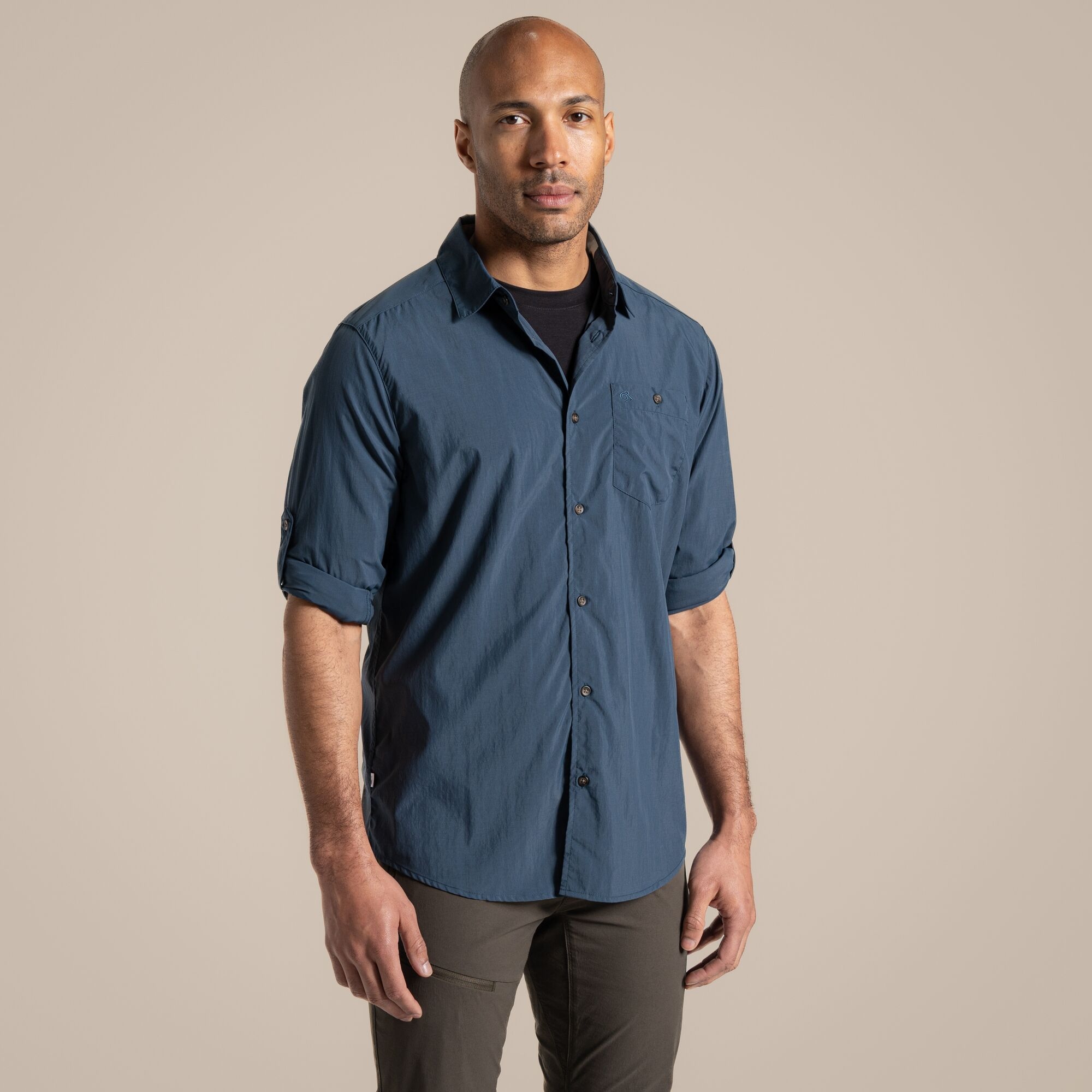 Craghoppers Men's NosiLife Nuoro Long Sleeved Shirt II Blue Stone