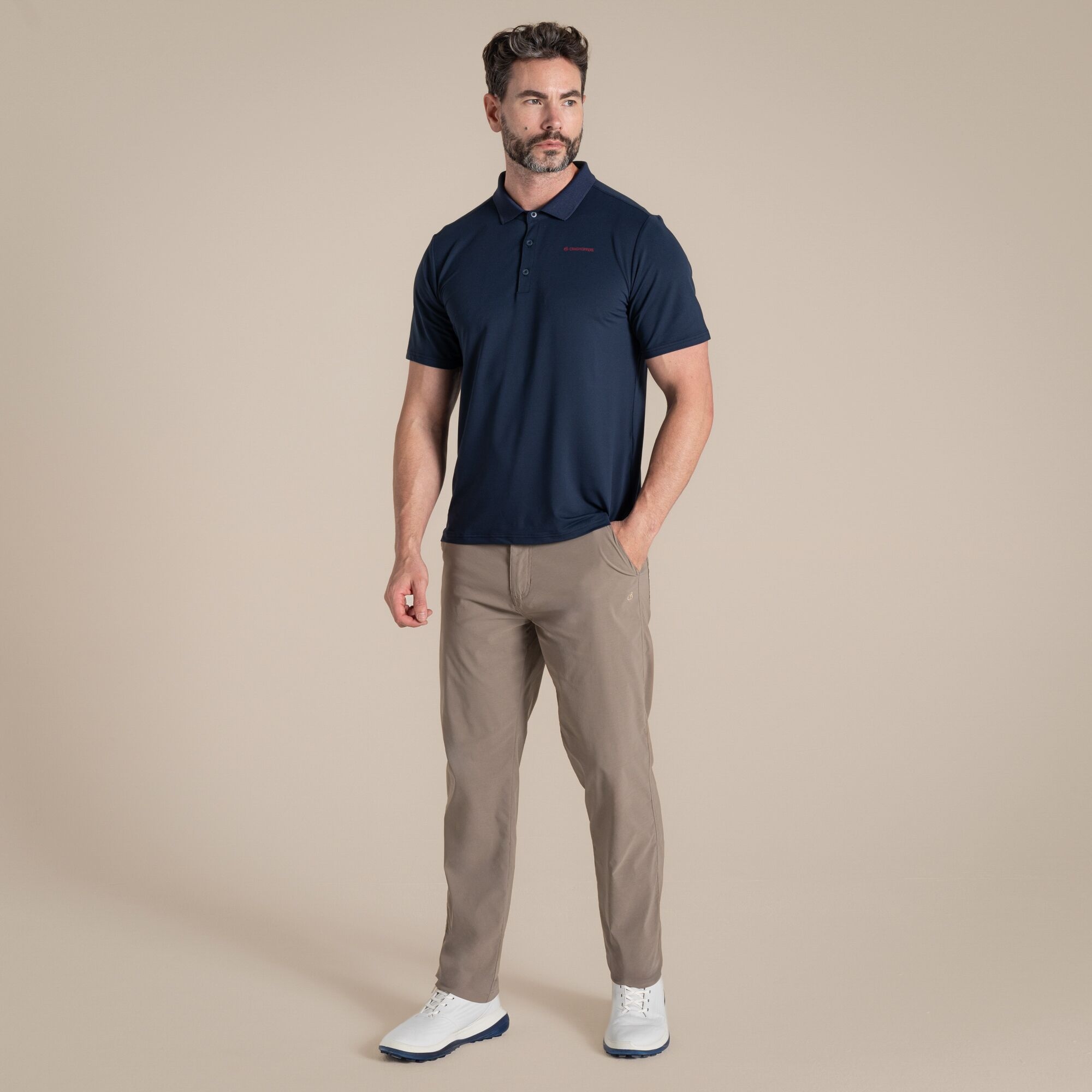 Craghoppers Men's NosiLife Bramshaw Golf Short Sleeved Polo Top Blue Navy