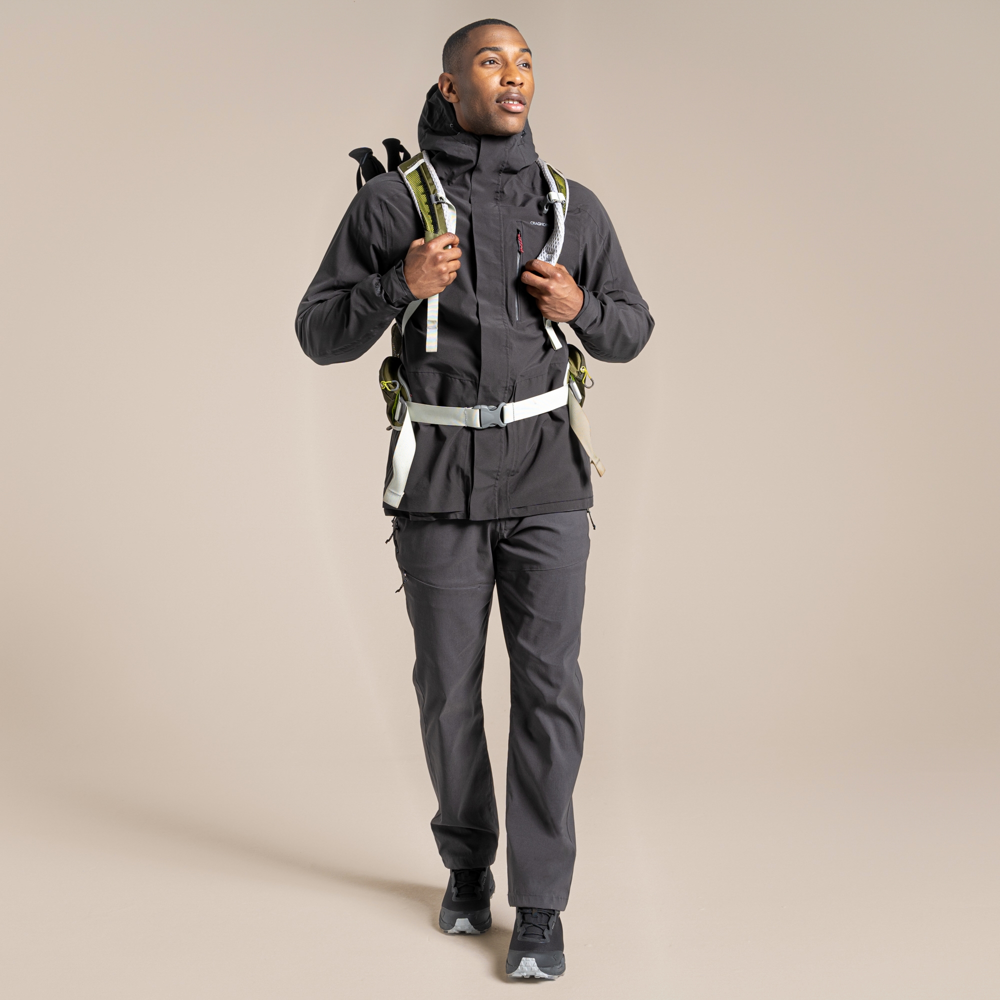Craghoppers Men's Lorton Stretch Waterproof Jacket Black Pepper