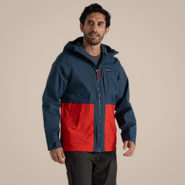 Craghoppers Men's Pandion Waterproof Jacket Blue Stone / Pimento Red