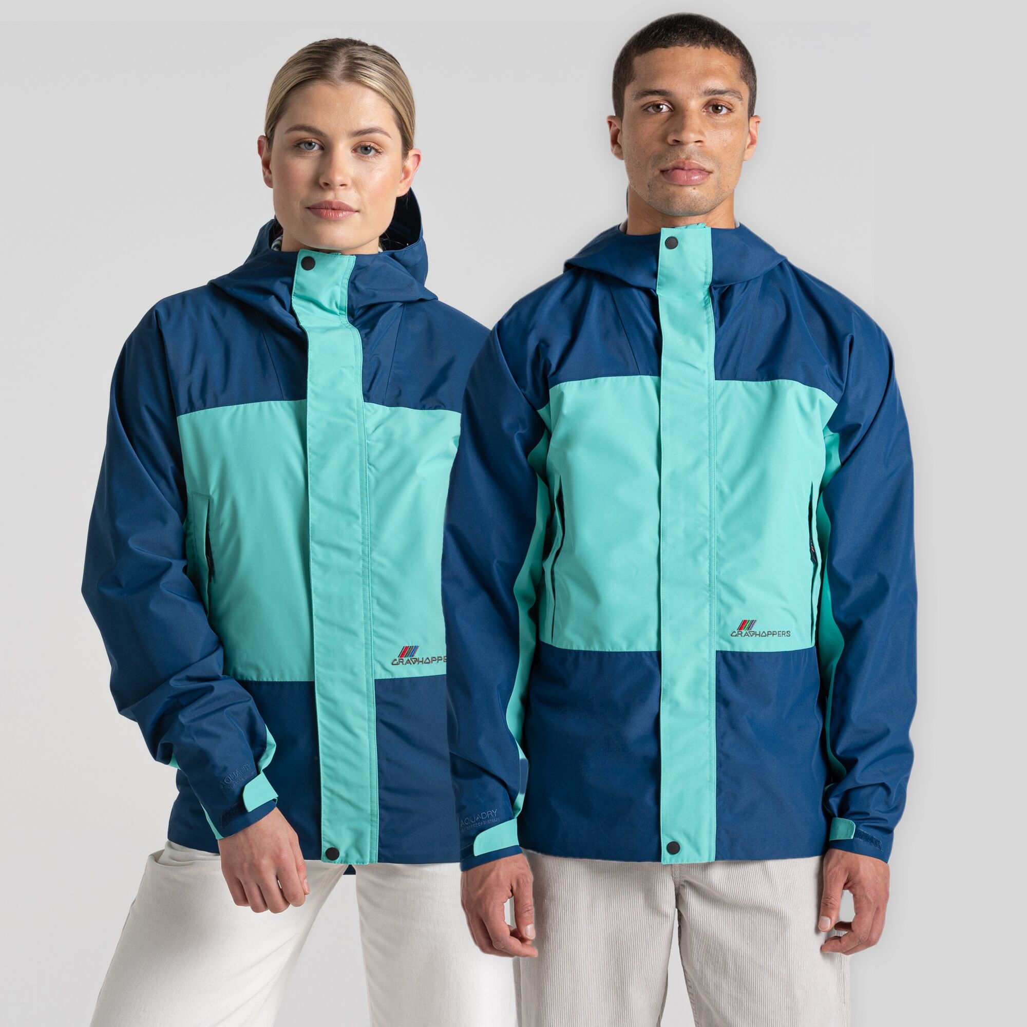 Craghoppers Dustin Waterproof Jacket Poseidon Blue / Ocean Green