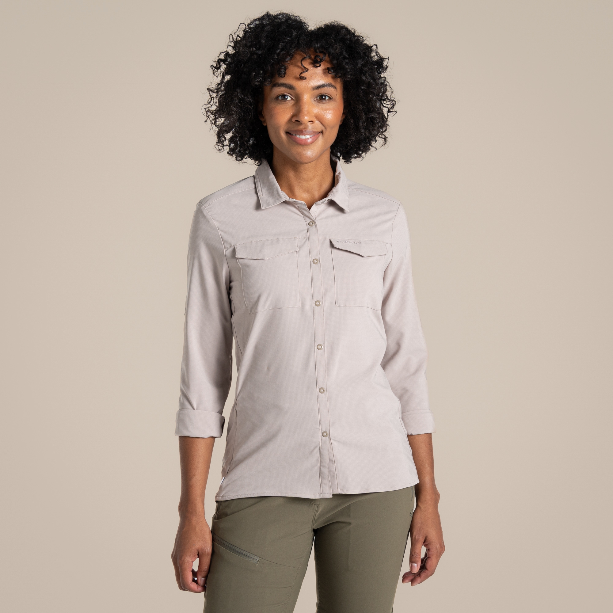 Craghoppers Women's NosiLife Pro Long Sleeved Shirt III Soft Mushroom