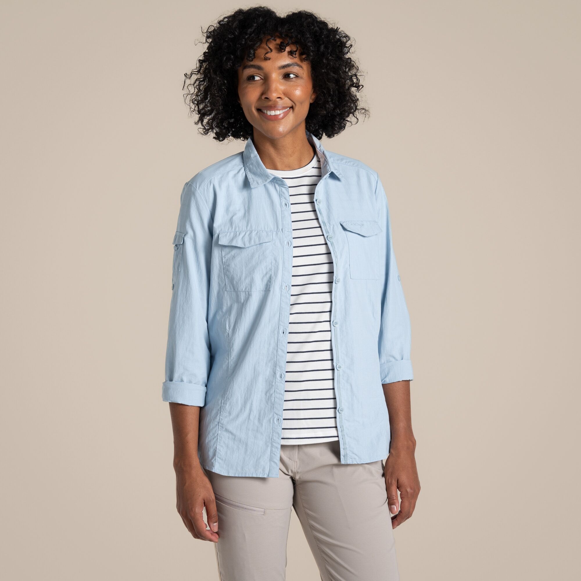 Craghoppers Women's NosiLife Adventure Long Sleeved Shirt III Nimbus Blue