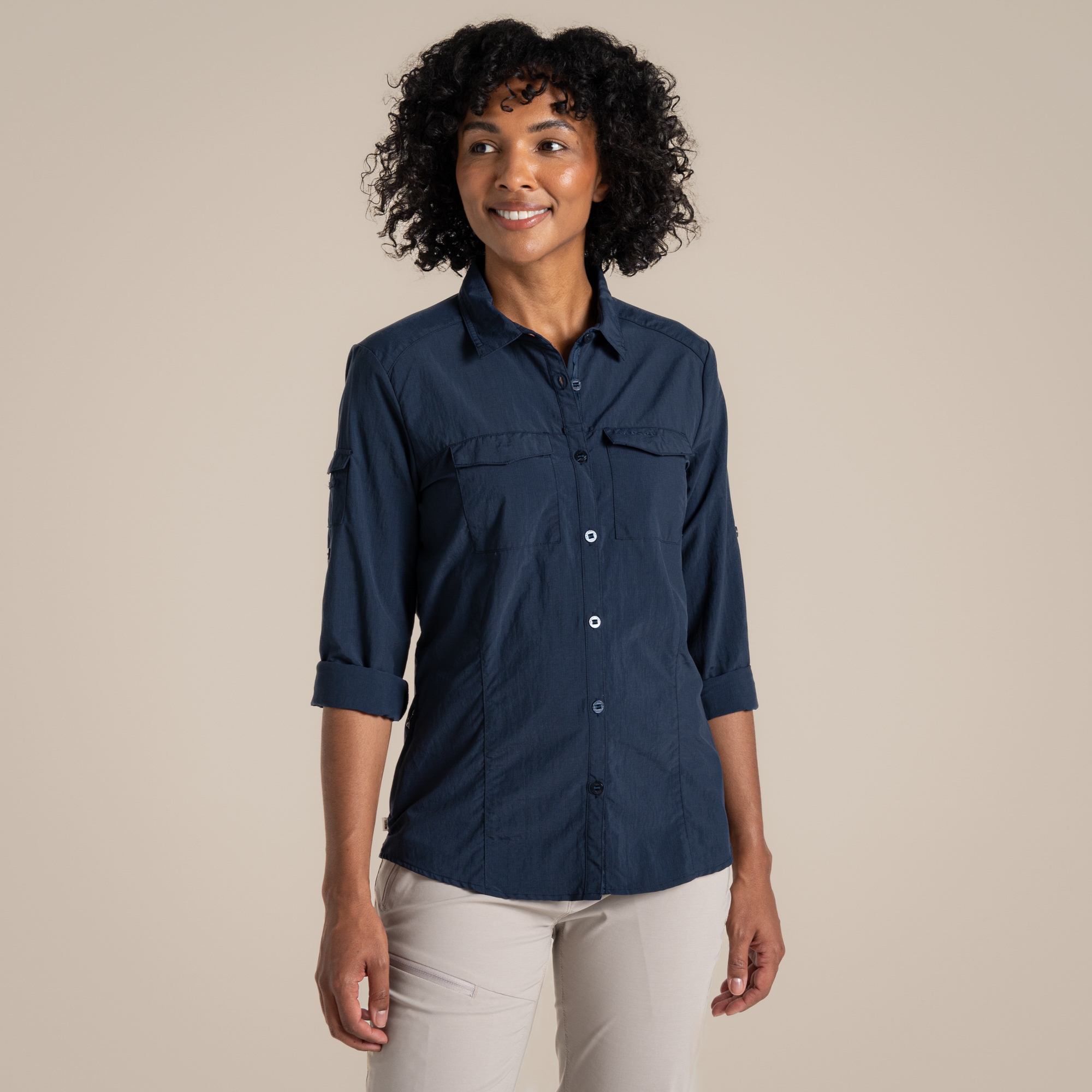 Craghoppers Women's NosiLife Adventure Long Sleeved Shirt III Blue Navy