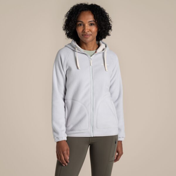 Craghoppers Women's Mari Full Zip Hooded Fleece Light Grey Marl