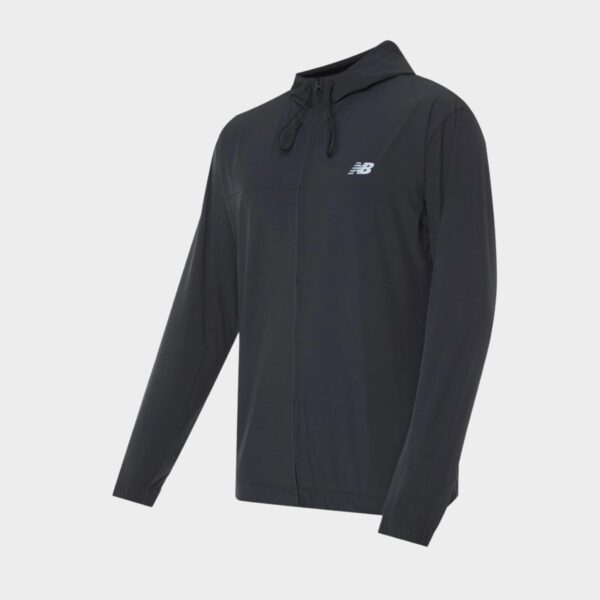 New Balance Men's Woven Full Zip Jacket - Black, Black