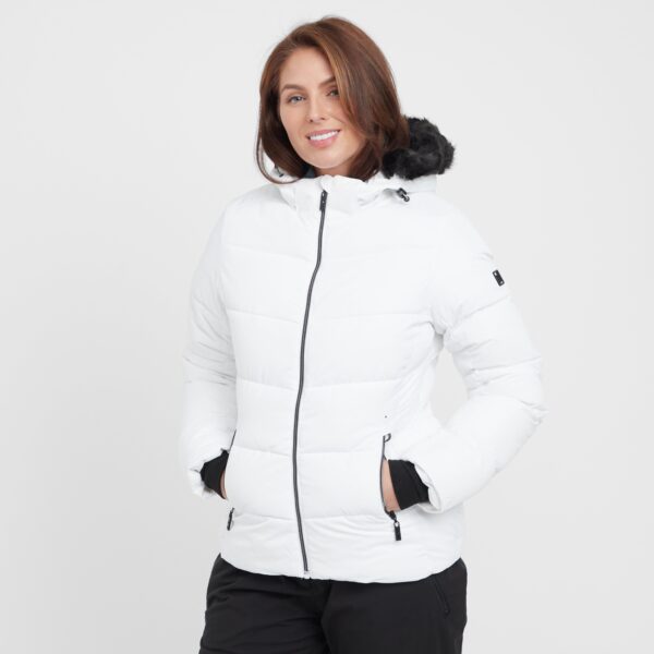 Dare 2B Women's Glamourize V Baffled Ski Jacket - White, White