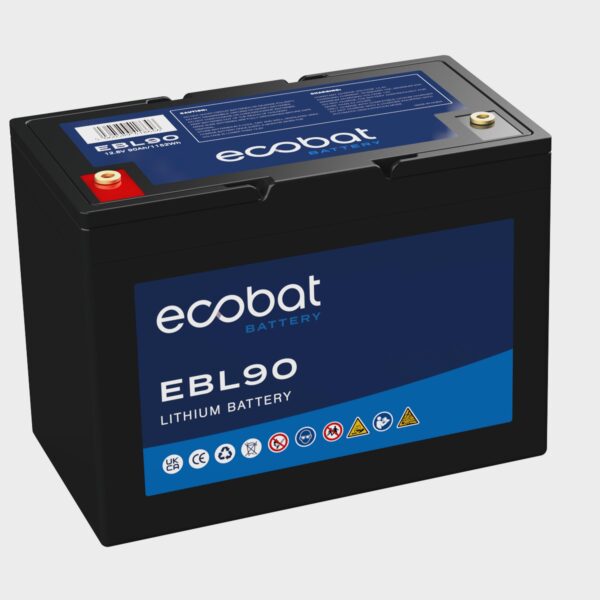 Ecobat 90Ah Lithium Multi Purpose Battery, Black