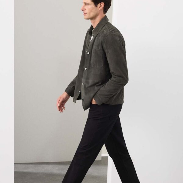 Autograph Lightweight Suede Overshirt Jacket Granite