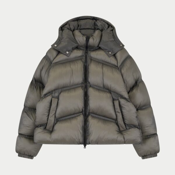 Translucent Hooded Puffer - Khaki