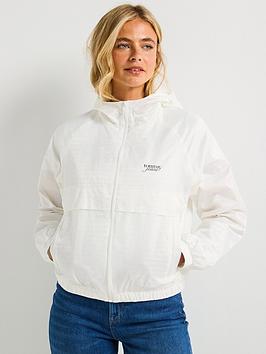 Tommy Jeans Repeat Logo Water Repellent Jacquard Windbreaker - White