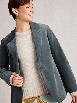 White Stuff Evelyn Cord Blazer - Green
