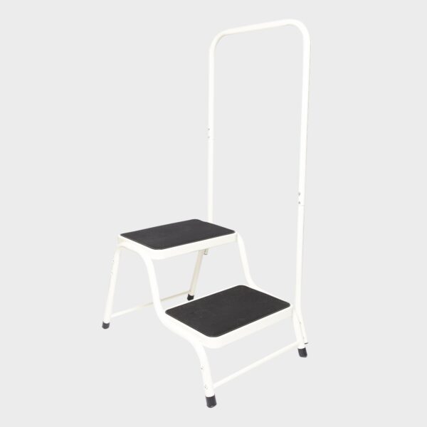 Quest Double Step With Handrail - White, White