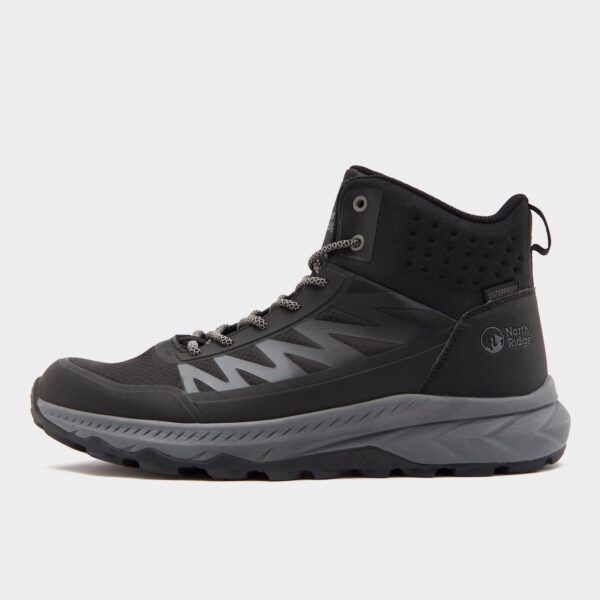 North Ridge Men's Harlow Mid Waterproof Walking Boot - Black, Black