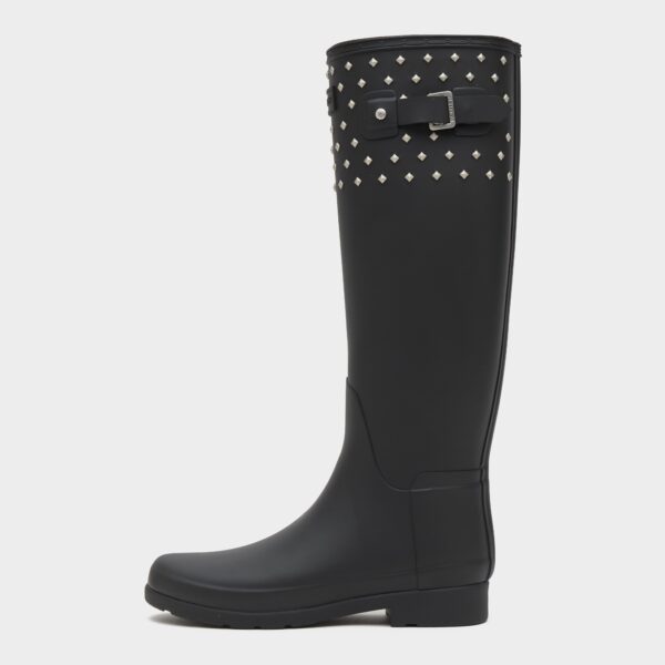 Hunter Women's Refined Tall Studded Cuff Wellington Boots - Black, Black