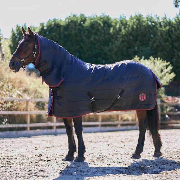 Royal Scot Original 100G Combo Neck Stable Rug - Black/Wine, Black/Wine