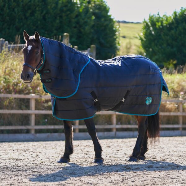 Royal Scot Original 250G Medium Detach-A-Neck Stable Rug Black/Ocean, Black/Ocean