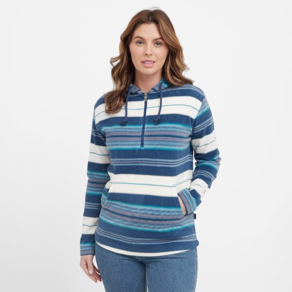 Weird Fish Women's Lana Stripe Fleece - Blue, Blue