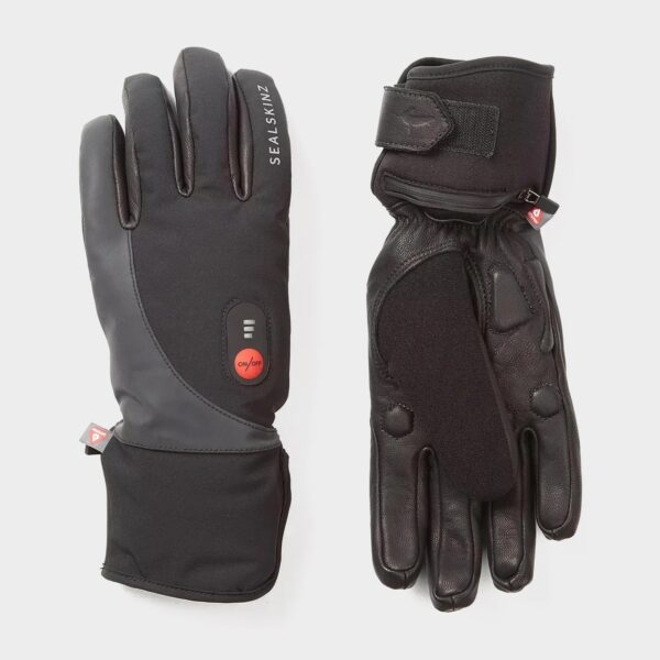 Sealskinz Upwell Heated Cycling Gloves - Black, Black