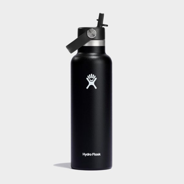 Hydro Flask Standard Mouth With Flex Straw Cap 21Oz - Black, Black