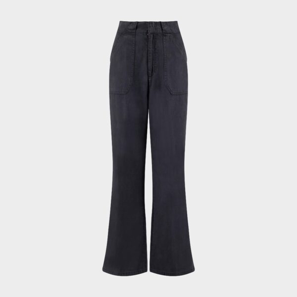 Weird Fish Women's Farida Wide Leg Trousers, Blue