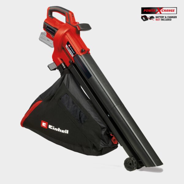 Einhell PXC Cordless Leaf Blower Vacuum And Shredder 45l Catch Bag 18v - Body Only, Red