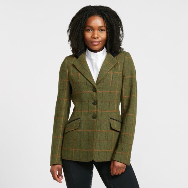 Aubrion Women's Saratoga Tweed Jacket Red/Yellow/Blue Check, Green