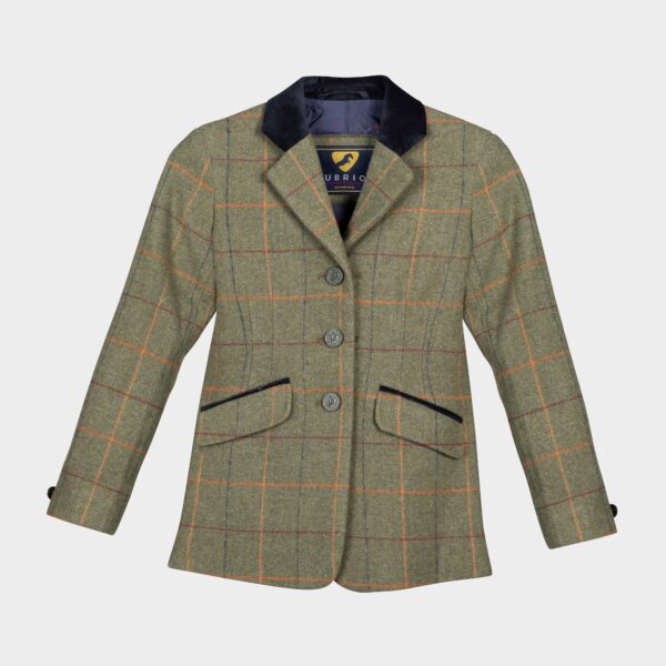 Aubrion Kids' Saratoga Tweed Jacket Red/Yellow/Blue Check, Green