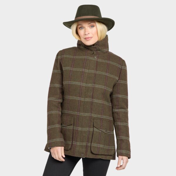 Hoggs of Fife Women's Musselburgh Tweed Field Coat, Khaki