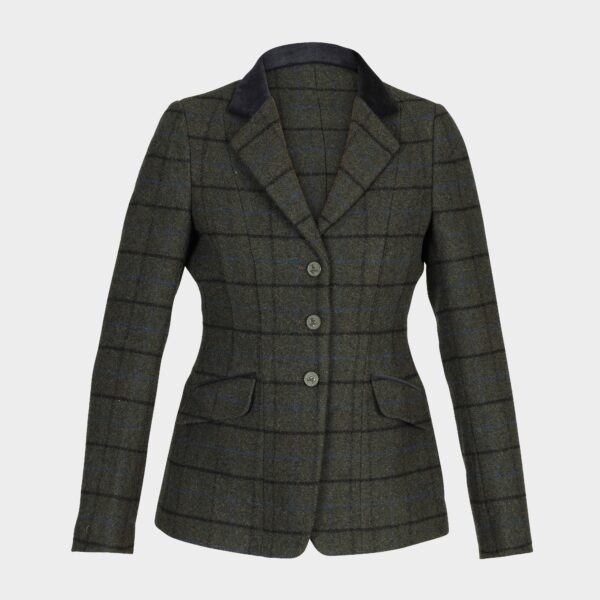 Aubrion Women's Saratoga Tweed Jacket Dark Green Check, Green
