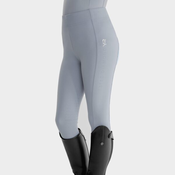 Aztec Diamond Kids' Young Rider Full Seat Riding Leggings Ash Blue, Blue