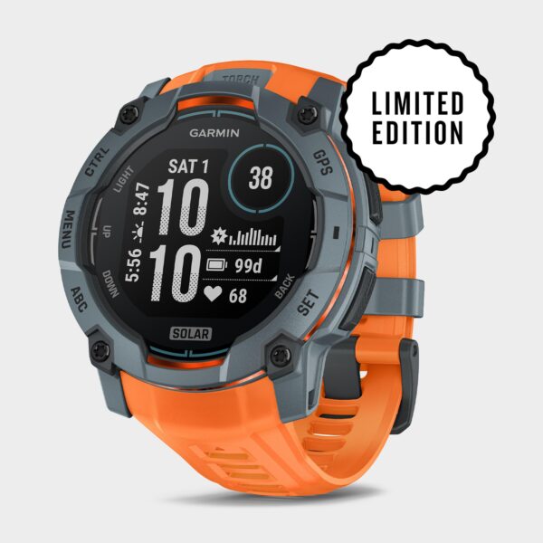 Garmin Instinct 3 Solar 50mm Multi-Sport Smartwatch, Orange