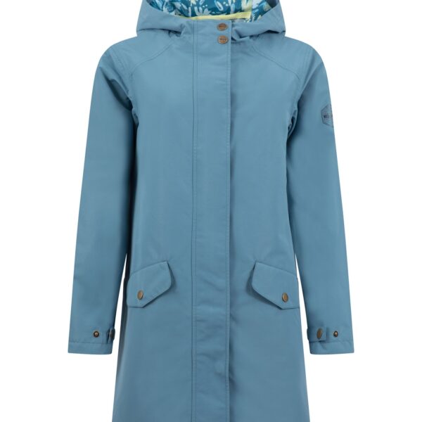 Weird Fish Delara Waterproof Jacket Washed Blue Size 14