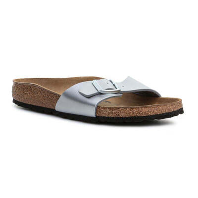 Birkenstock Womens Madrid Slippers - Silver