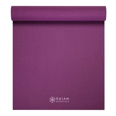 Gaiam Essentials 6 MM Yoga Mat with Strap - Purple