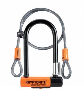 Kryptonite Evolution Mini 7 Lock With 4 Foot Cable And Flexframe Bracket Sold Secure Gold