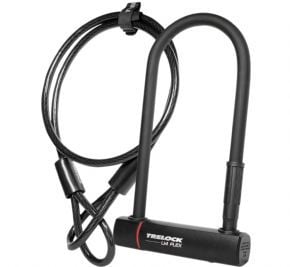 Trelock U4 230mm D Lock And Flex Cable Sold Secure Silver
