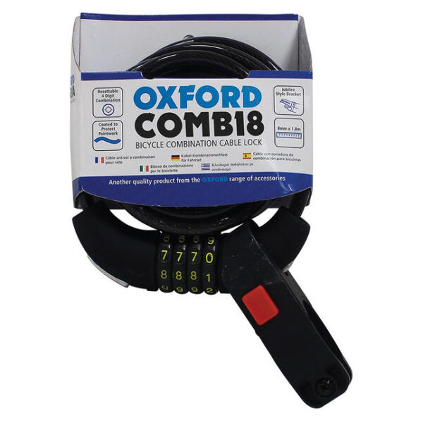 Oxford Oxford LK689 Combi8 Resettable Combi Lock 8mm x 1800mm