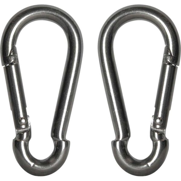 Faithfull Stainless Steel Fire Brigade Snap Hook Carabiner 6mm Pack of 2