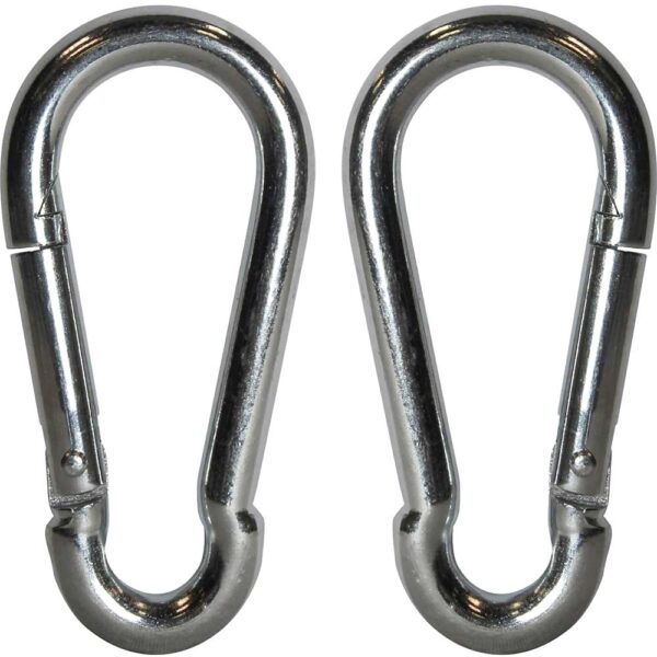 Faithfull Zinc Plated Fire Brigade Snap Hook Carabiner 8mm Pack of 2