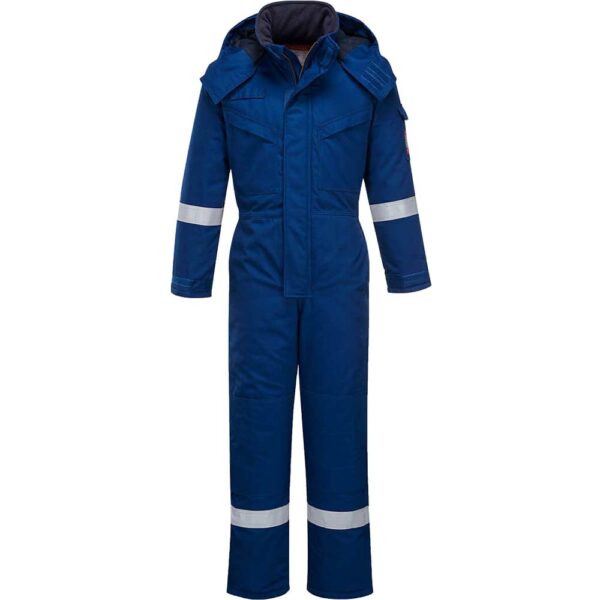BizFlame Mens Flame Resistant Antistatic Winter Overall Royal Blue 3XL 32"