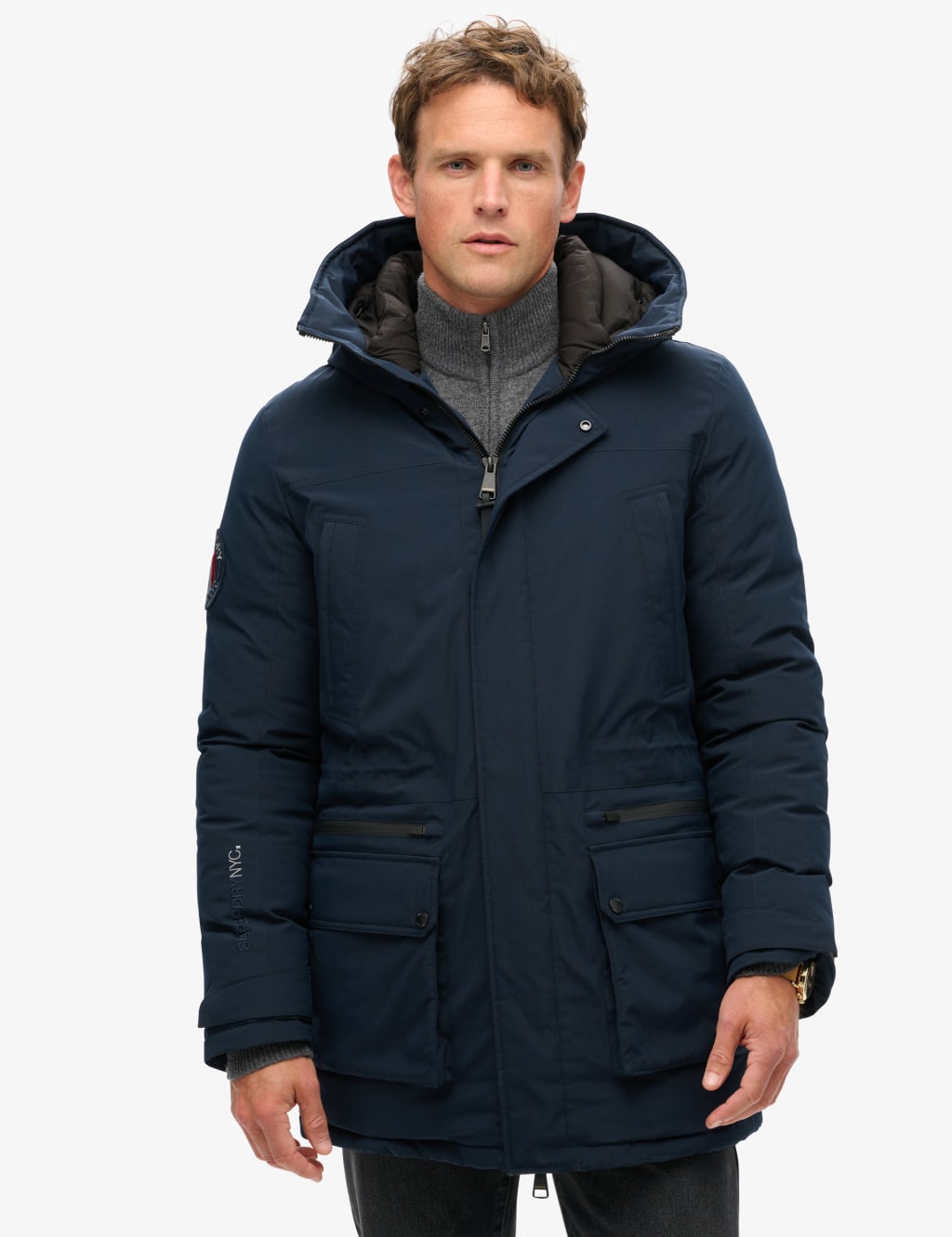 Superdry & Co Padded Parka Jacket Navy