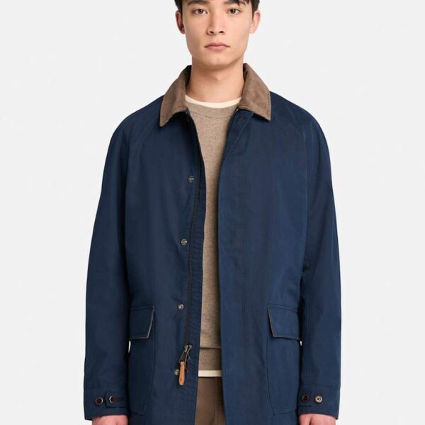Timberland Cotton Rich Waterproof Overcoat Dark Navy