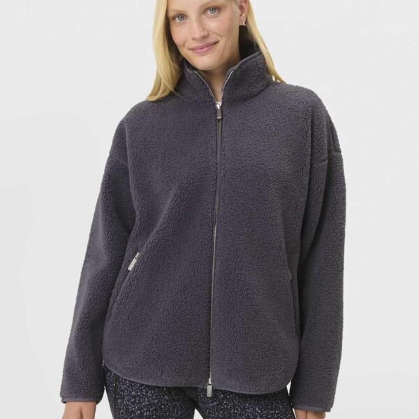 Sweaty Betty Plush Textured Zip Up Fleece Jacket Blue