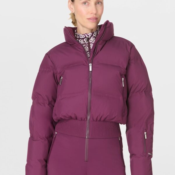 Sweaty Betty Cropped Waterproof Puffer Ski Jacket Dark Purple