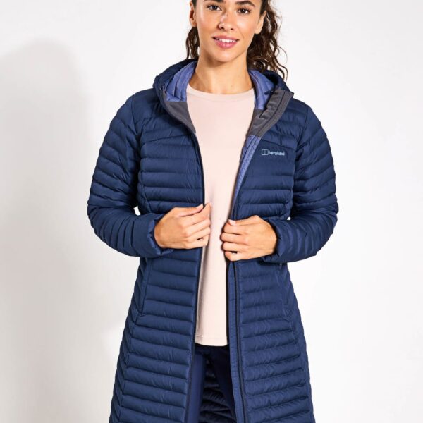 Berghaus Nula Micro Hooded Longline Puffer Jacket Dark Blue