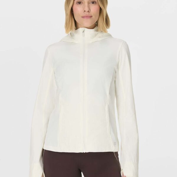 Sweaty Betty Ultimate Train Water Resistant Hooded Jacket Soft White